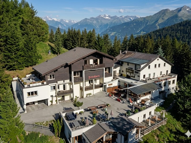 Waldhotel Fletschhorn Private Whole Hotel in Saas-Fee: 360 Alpine Views & Sauna.